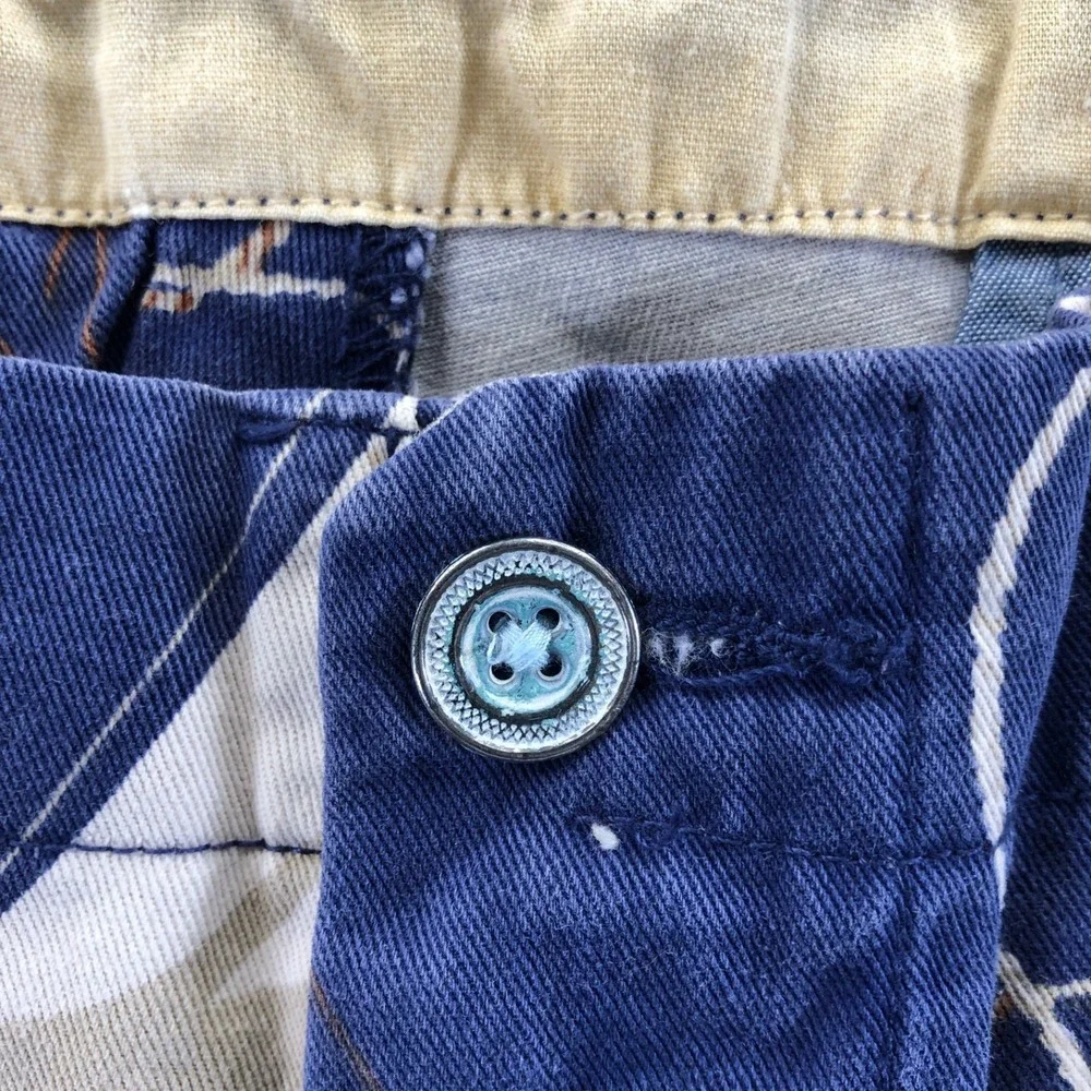 Vintage Polo Ralph Lauren Shorts Men 36 Sailboat AOP Distressed Novelty Chino